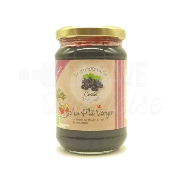 Confiture Cassis - Au Ptit Verger - Aron (53) - 360gr Confitures & Miels, Produits de la Mayenne, Produits Sucrés, Confitures Au P'tit Verger, confiture, panier garni, panier mayennais, produit local