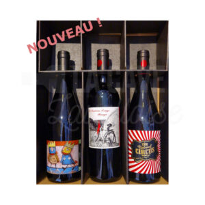Coffret "VINS ETONNANTS" Rouges - 3 Bouteilles Idées Cadeaux Fête des Pères, Coffrets Vins, 2, 3, 4, 6, alsace, anniversaire, blanc, Bordeaux, Bordelais, bourboulenc, bourgogne, cabernet, Cahors, carignan, cave, caviste, chardonnay, chenin, cinsault, coffret vins prestige 4 Bouteilles, corbières, cotes du rhone, découverte, Fer Servadou, Folle noire, Fronton, Gamay, gascogne, gigondas, Grand Cru, grenache, idée cadeau, languedoc, loire, malbec, manseng, montravel, muscat, original, personnalisé, pinot noir, provence, récoltant, retraite, rosé, rouge, sauvignon, sémillon, sud ouest, syrah, ugny, vacqueyras, ventoux, vermentino, vignerons, viognier