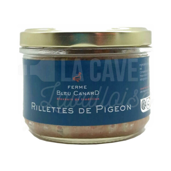 Rillettes de Pigeon - La Ferme Bleu Canard - Quelaines (53) - 180gr Produits de la Mayenne, Tartinables Apéritif, Terrines - Rillettes - Pâtés, Produits Salés, La Ferme Bleu Canard, aperitif, apéro à Laval, coffret mayennais, epicerie fine, panier mayennais, producteurs locaux en mayenne, produit de la mayenne, produit du terroir laval, produit mayennais, produits du terroir en mayenne, Produits fermiers de la Mayenne, tartinables