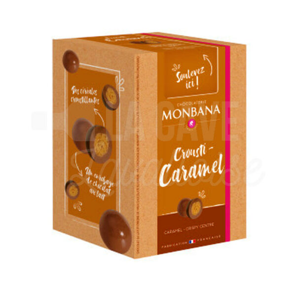 Crousti Caramel - Etui 135gr - Monbana Produits de la Mayenne, Produits Sucrés, Monbana, biscuits, cacao, carrés, chocolat au lait, chocolat blanc, chocolat noir, chocolaterie monbana, chocolats, chocolats en mayenne, chocolats laval, coffret chocolats, colis gourmand, entreprise locale, gourmandises, idée cadeau, monbana, panier garni chocolats, pépites de la mayenne, produit de la mayenne, produit local