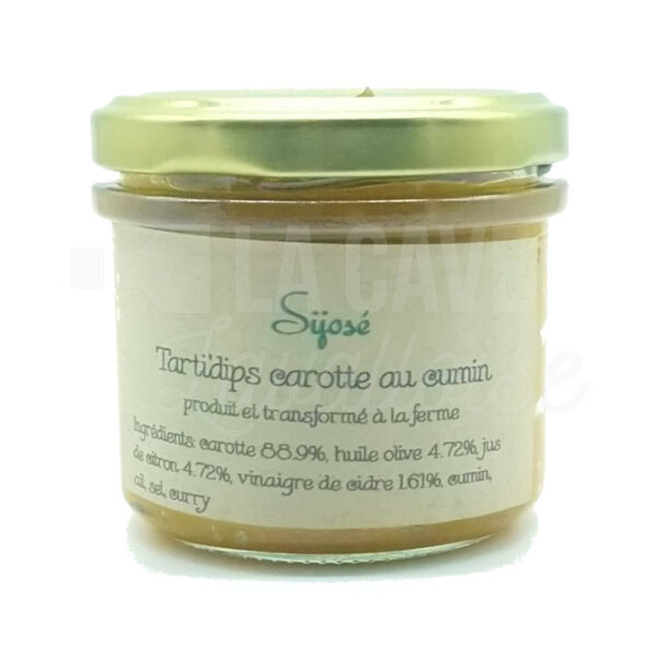 Tarti'dips Carotte au Cumin - La Ferme du Pâquis Fleury - Le Bourgneuf La Forêt (53) - 100gr La Ferme du Pâquis Fleury, Produits Biologiques, Produits de la Mayenne, Produits Salés, aperitif, coffret mayennais, colis gourmand, epicerie fine, panier gourmand, panier mayennais, producteur local en mayenne, produit biologique, produit de la mayenne, produit mayennais, Produits fermiers de la Mayenne, spécialités mayenne, tartinables