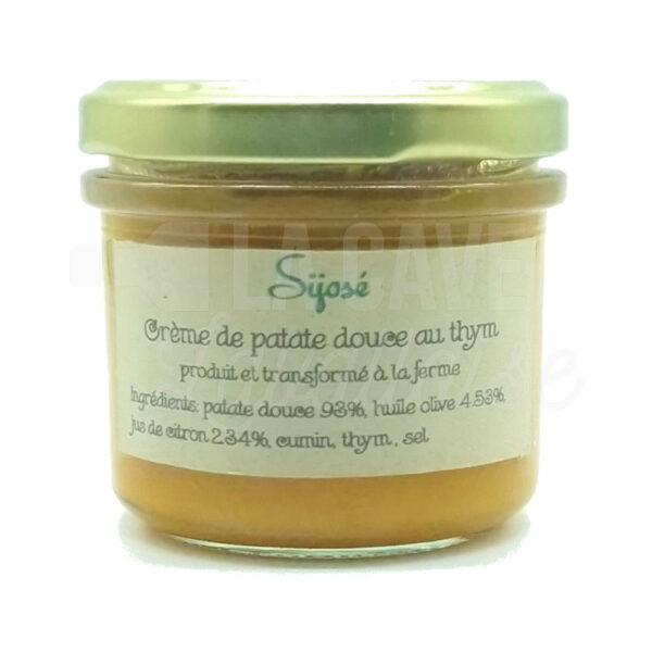 Crème de Patate Douce au Thym - La Ferme du Pâquis Fleury - 100gr La Ferme du Pâquis Fleury, Produits Biologiques, Produits de la Mayenne, Produits Salés, aperitif, coffret mayennais, colis gourmand, epicerie fine, panier gourmand, panier mayennais, producteur local en mayenne, produit biologique, produit de la mayenne, produit mayennais, Produits fermiers de la Mayenne, spécialités mayenne, tartinables