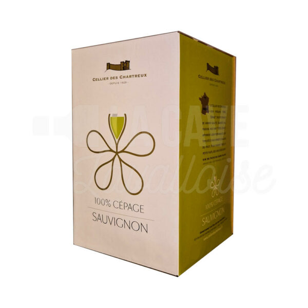 BIB Sauvignon - IGP Gard Blanc - Cellier des Chartreux - 5L / 10L Cellier des Chartreux, Vins Blancs, Bag-in-Box, bag, bag in box, bib, cubi, cubi de vin 10 litres, cubi de vin 5 litres, vin en bib