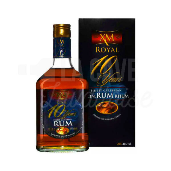 XM 10 Ans - Royal Demerara - Guyane Britannique 40° - 70cl NOUVEAUTÉS NOËL 2024, Rhums Purs, ambré, brun, cave à rhum, idée cadeau, pur