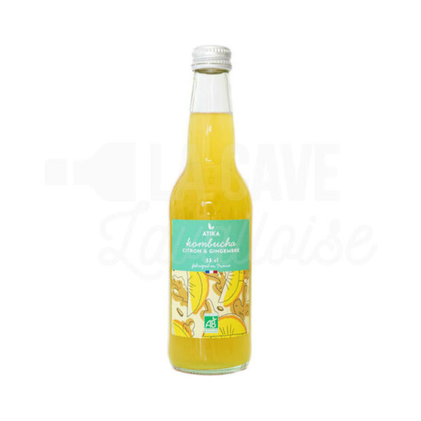 Kombucha Citron & Gingembre - Atika - 33cl Boissons sans Alcool, Dry January, Kombucha, Produits Biologiques, Apéritifs, aperitif original, Sans alcool