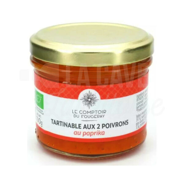 Tartinable aux 2 Poivrons au Paprika - Le Comptoir du Fougeray - 100gr Le Comptoir du Fougeray, Produits Biologiques, Produits de la Mayenne, Tartinables Apéritif, Terrines - Rillettes - Pâtés, Produits Salés, aperitif, colis gourmand, gourmet, légumes, producteur, produit de qualité, tartinable, verrines