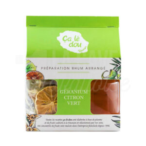 GÉRANIUM-CITRON VERT - Préparation Rhum Arrangé - La Réunion - 250gr Idées Cadeaux 2025, Préparations Rhums Arrangés, Rhums Arrangés