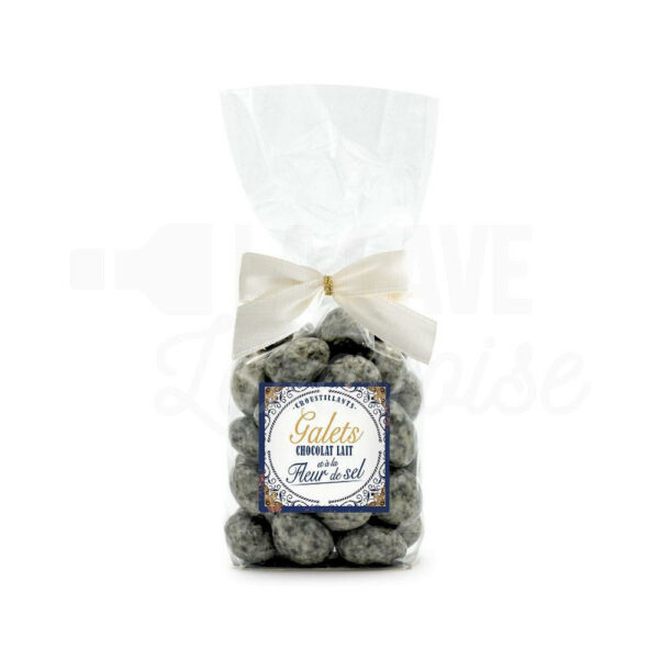 Galets Gris - Chocolat Lait croustillants à la Fleur de Sel - Sachet 130gr Chocolats, Confiserie, Produits Sucrés, colis gourmand, confiserie, épicerie fine Laval, gourmandises, idée cadeau, panier garni chocolats