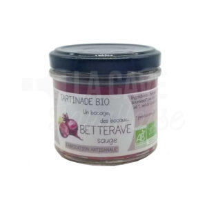 Tartinade de Betterave à la sauge - La Ferme de L'Hôtellerie - Landivy (53) - 95gr Ferme de L'Hôtellerie, Produits Biologiques, Produits de la Mayenne, Tartinables Apéritif, Produits Salés, colis gourmand, epicerie fine, panier mayennais, producteur local en mayenne, produit mayennais, spécialités mayenne, tartinables