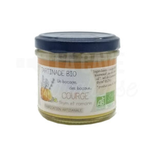 Tartinade de Courge au thym et romarin - La Ferme de L'Hôtellerie - Landivy (53) - 95gr Ferme de L'Hôtellerie, Produits Biologiques, Produits de la Mayenne, Tartinables Apéritif, Produits Salés, colis gourmand, epicerie fine, panier mayennais, producteur local en mayenne, produit mayennais, spécialités mayenne, tartinables