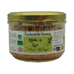 Rillettes de Lapin BIO - Ferme de la Seurrie - La Bazouge-des-Alleux (53) - 180gr Ferme de la Seurie, Produits Biologiques, Produits de la Mayenne, Tartinables Apéritif, Terrines - Rillettes - Pâtés, Produits Salés, aperitif, cocktail, colis gourmand, epicerie fine, produit mayennais, Produits fermiers de la Mayenne, spécialités mayenne, tartinables