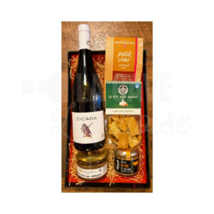 Corbeille Cicada - 5 produits Cadeaux Entreprise CE, EPICERIE, Colis Gourmands, colis gourmand, panier garni