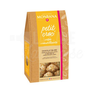 Petit Croc' Blanc Crêpe Croustillante - Etui 120gr - Monbana Produits de la Mayenne, Produits Sucrés, Monbana, biscuits, cacao, carrés, chocolat au lait, chocolat blanc, chocolat noir, chocolaterie monbana, chocolats, chocolats en mayenne, chocolats laval, coffret chocolats, colis gourmand, entreprise locale, gourmandises, idée cadeau, monbana, panier garni chocolats, pépites de la mayenne, produit de la mayenne, produit local