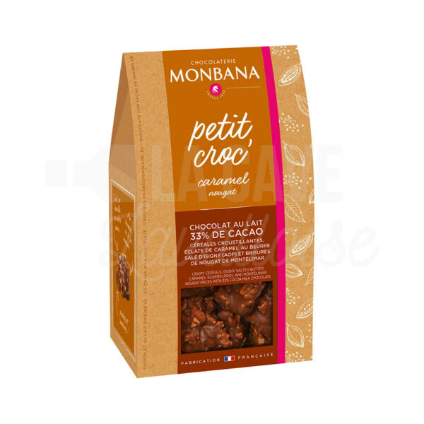 Petit Croc' Lait Caramel Nougat - Etui 120gr - Monbana Produits de la Mayenne, Produits Sucrés, Monbana, chocolats, colis gourmand, idée cadeau, monbana, produit de la mayenne, produit local