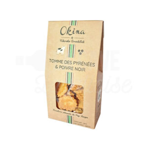 Biscuits salés Fromage de Vache Tomme des Pyrénées et Poivre noir - Okina - Pays Basque - 80gr Okina, Produits Salés, EPICERIE, aperitif, biscuits, biscuits salés, pays basque