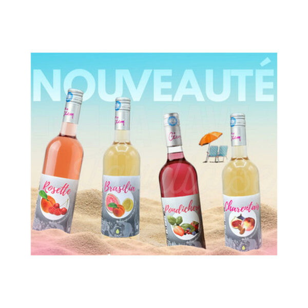 PONDICHERY 12° - Fraise, Cranberry, Myrtille - Bouteille 75cl Apéritifs aux Fruits, Didier Blanloeil, Cocktails Apéritifs en BIB, Apéritifs, Vinofruits Blanloeil, le comptoir de clem, Pondichery, vinofruits