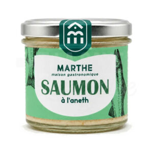 Saumon à l'aneth - Maison Marthe - Île d'Oléron - 90gr Conserverie Maison Marthe, Conserves de Poissons, Nouveautés Epicerie Fine Octobre 2026, Tartinables Apéritif, Produits Salés, aperitif, conserves, paniers garnis, poisson, produits de la mer, tapas, tartinables, terrines