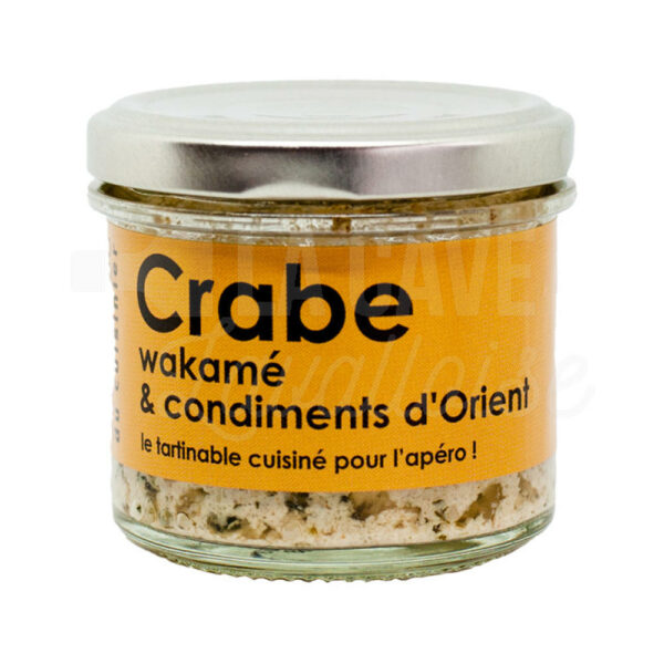 Tartinable de Crabe Wakamé et condiments d'Orient - L'Atelier du Cuisinier - 90gr Conserves de Poissons, L'Atelier du Cuisinier, Nouveautés Epicerie Fine Octobre 2026, Tartinables Apéritif, Produits Salés, aperitif, conserves, paniers garnis, poisson, produits de la mer, tapas, tartinables, terrines
