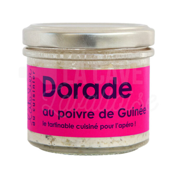 Tartinable de Dorade au poivre de Guinée - L'Atelier du Cuisinier - 90gr Conserves de Poissons, L'Atelier du Cuisinier, Nouveautés Epicerie Fine Octobre 2026, Tartinables Apéritif, Produits Salés, aperitif, conserves, paniers garnis, poisson, produits de la mer, tapas, tartinables, terrines