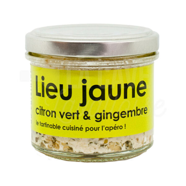 Tartinable de Lieu jaune Citron vert Gingembre - L'Atelier du Cuisinier - 90gr Conserves de Poissons, L'Atelier du Cuisinier, Nouveautés Epicerie Fine Octobre 2026, Tartinables Apéritif, Produits Salés, aperitif, conserves, paniers garnis, poisson, produits de la mer, tapas, tartinables, terrines
